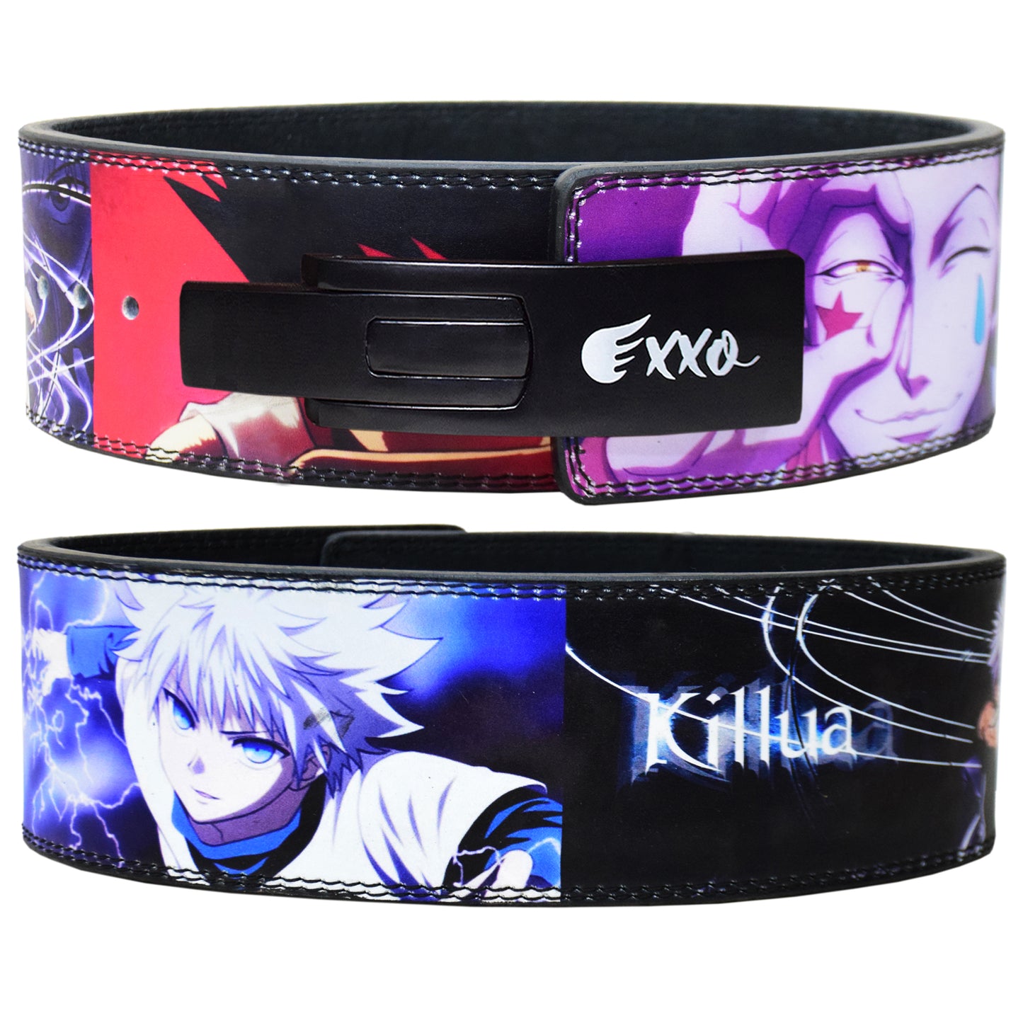 Anime Powerlifting Lever Belt - 10MM Heavy Duty Killua Themed Weightlifting Gym Belt for Squats, Deadlifts, Back Support During Heavy Lifting (Basic Buckle)