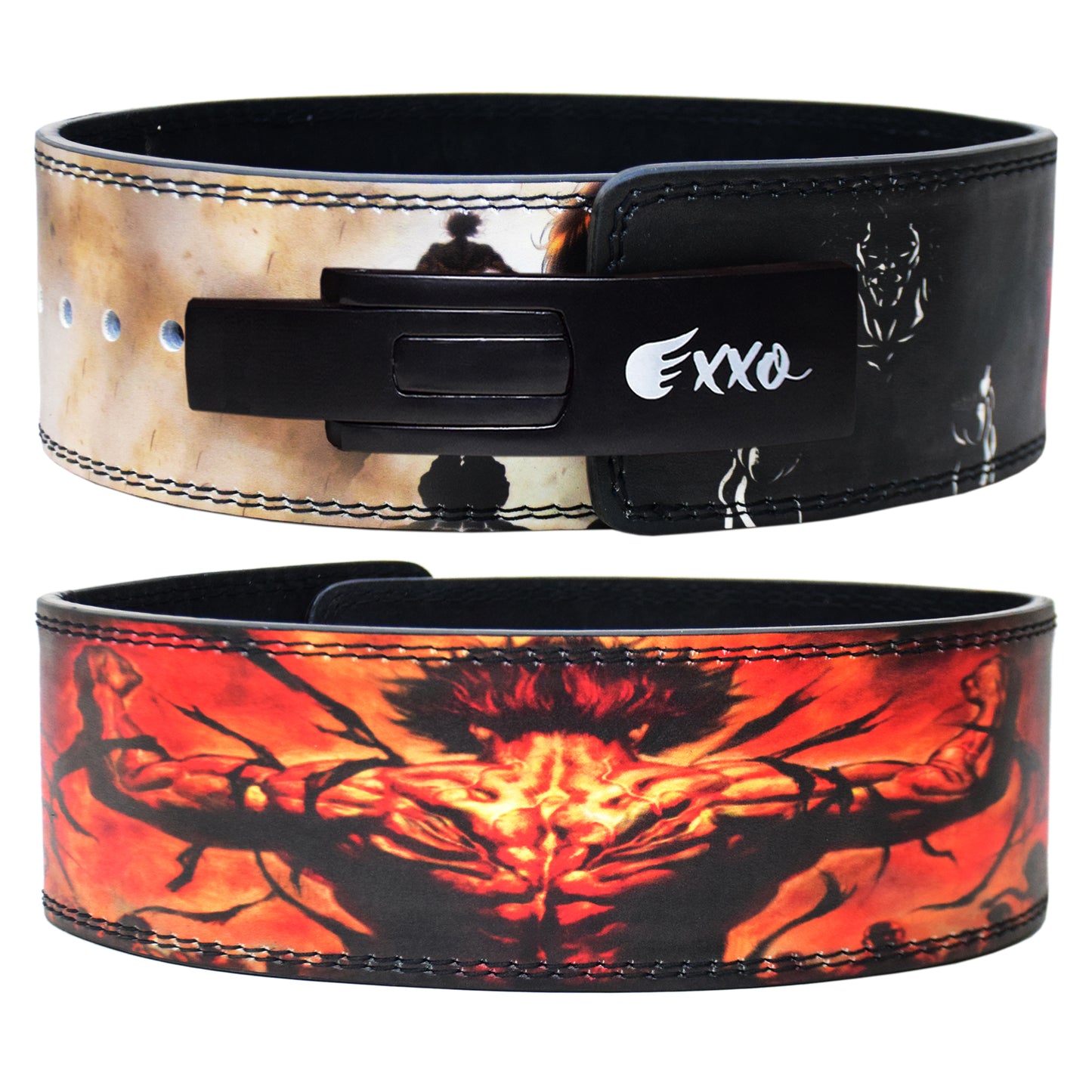 Anime Lever Gym Belt - 10MM Heavy Duty Baki Hanma Themed Weightlifting Gym Belt for Squats, Deadlifts, Back Support During Heavy Lifting (Basic Buckle)