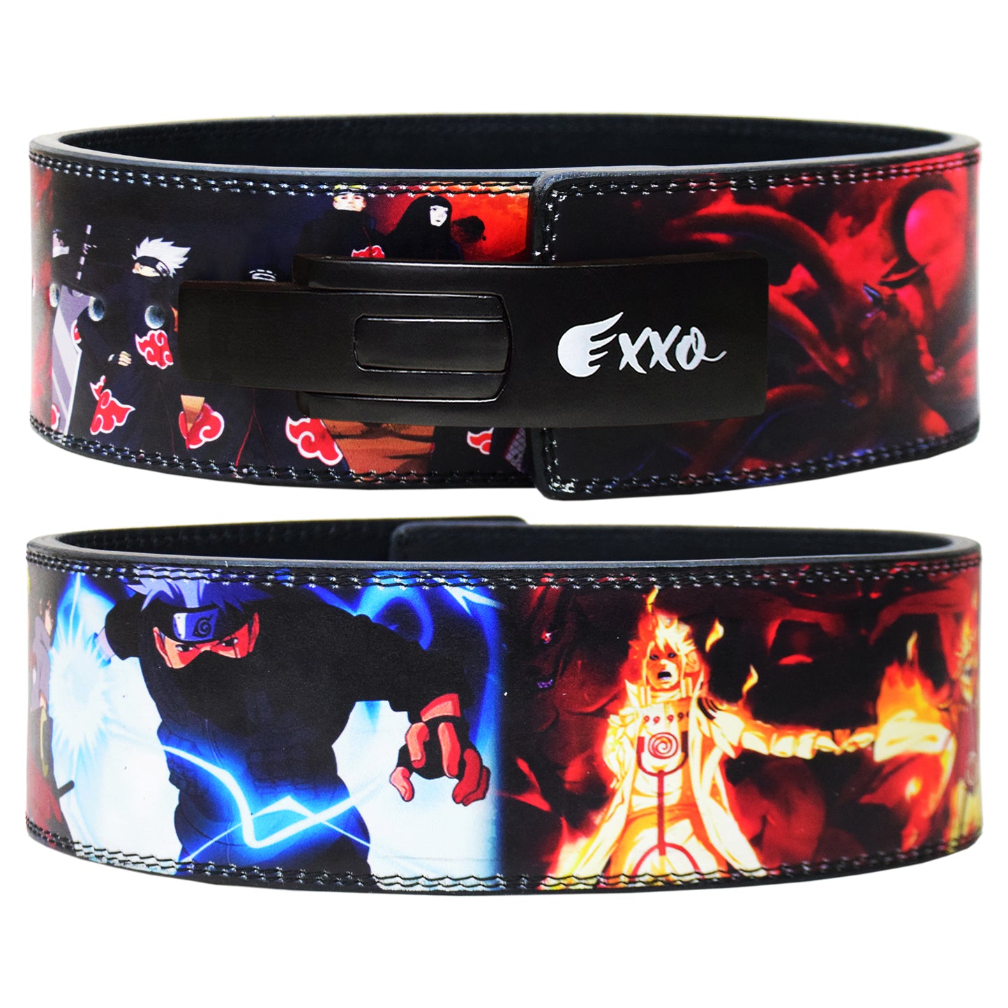 Anime Weight Lifting Belt with Naruto theme Heavy Duty Leather for Gym Strength Training, Weightlifting, and Powerlifting, Adjustable (Basic Buckle)