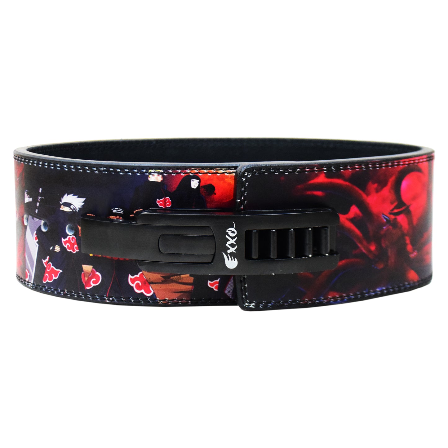 Anime Weight Lifting Belt with Naruto theme Heavy Duty Leather for Gym Strength Training, Weightlifting, and Powerlifting, Adjustable