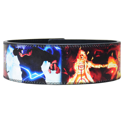 Anime Weight Lifting Belt with Naruto theme Heavy Duty Leather for Gym Strength Training, Weightlifting, and Powerlifting, Adjustable
