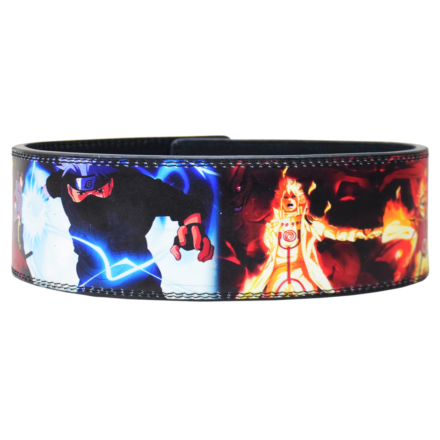 Anime Weight Lifting Belt with Naruto theme Heavy Duty Leather for Gym Strength Training, Weightlifting, and Powerlifting, Adjustable (Basic Buckle)
