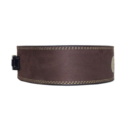 Exxo Weightlifting Lever Belt Made of Genuine Cow Leather 10mm Thick Heavy duty Belt with Outside Teeth Buckle for Men & Women Lower Back Support for Gym Workouts Deadlifts Squats Powerlifting (Black (D.Brown))