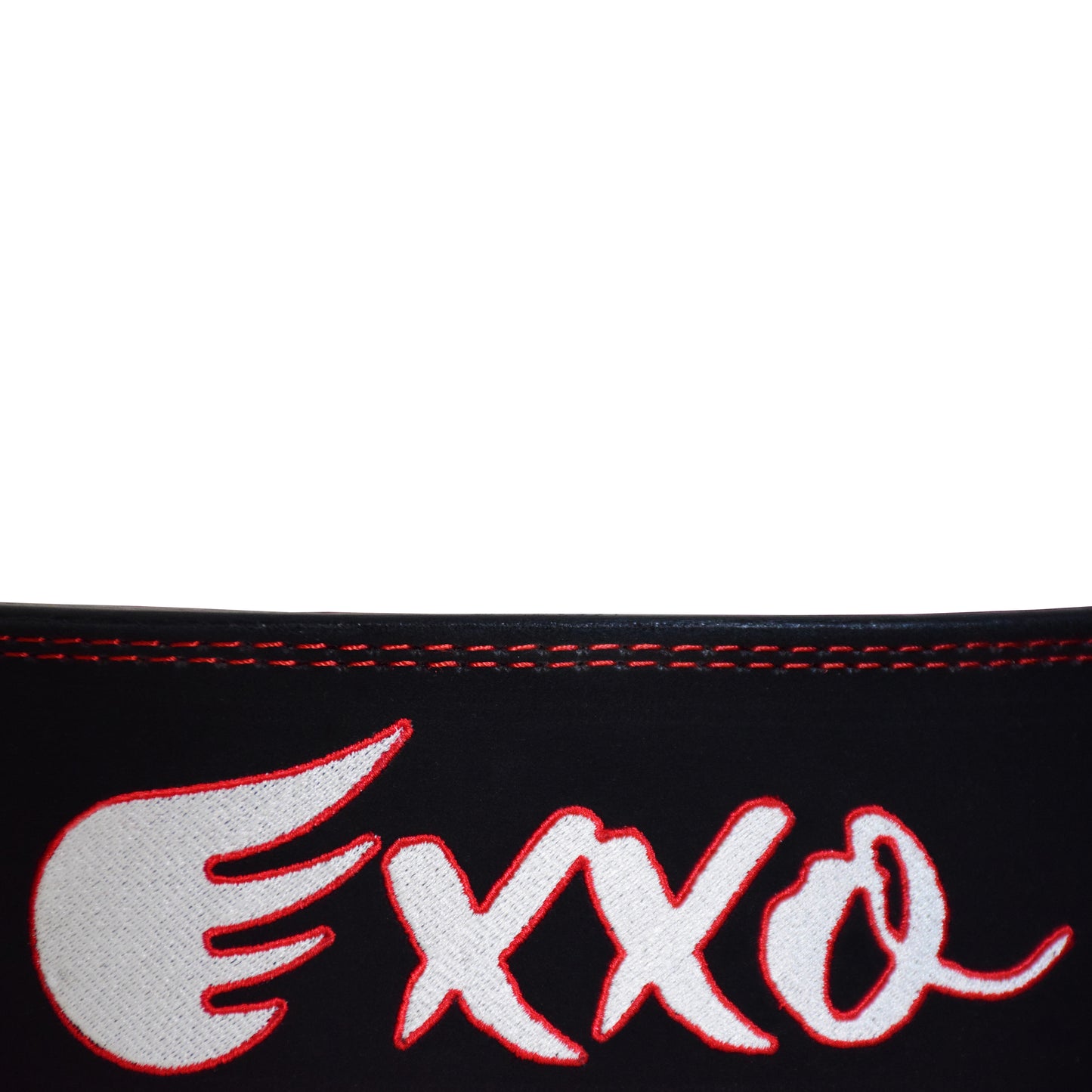 Exxo Weightlifting Lever Belt Made of Genuine Cow Leather 10mm Thick Heavy duty Belt with Outside Teeth Buckle for Men & Women Lower Back Support for Gym Workouts Deadlifts Squats Powerlifting (Black (Red))