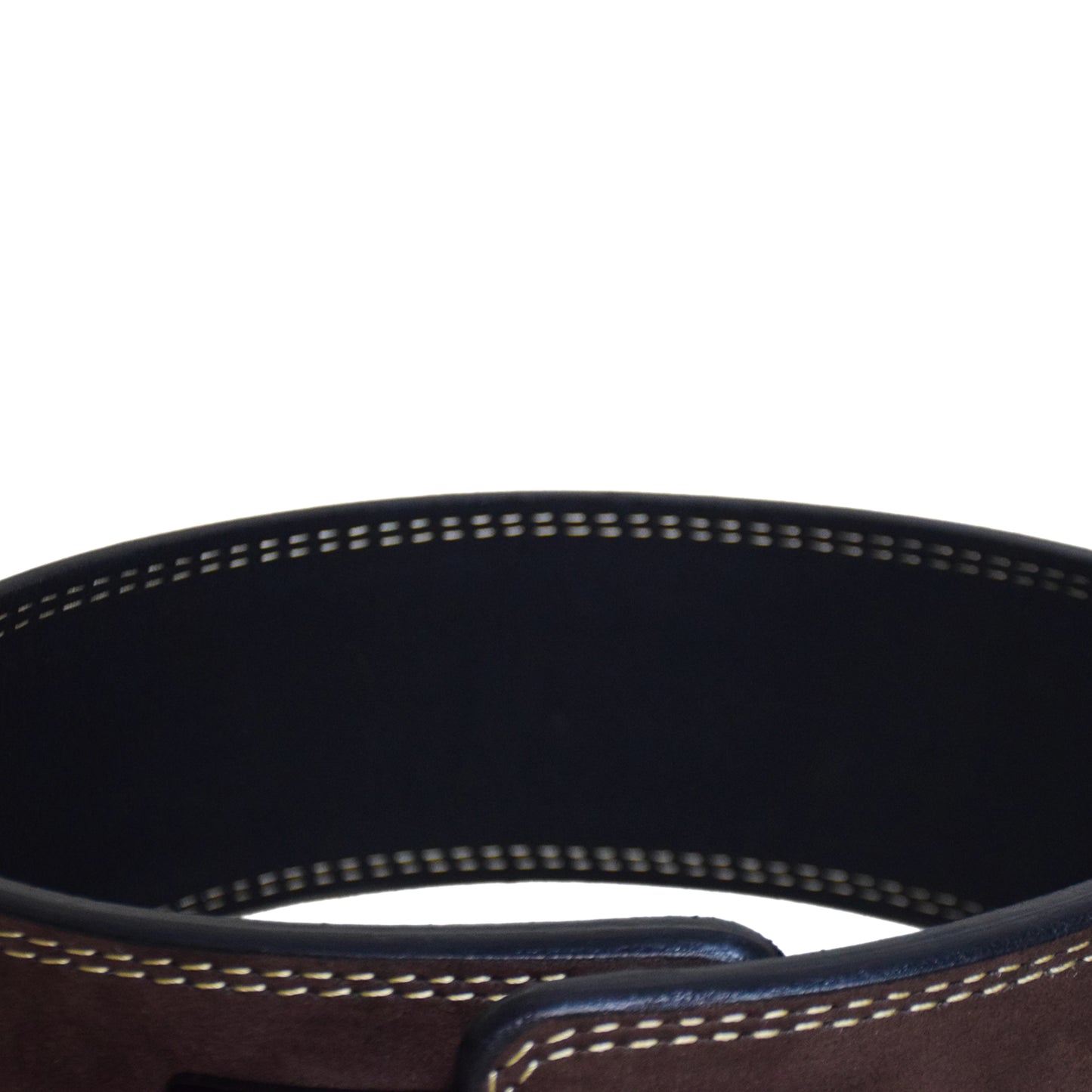 Exxo Weightlifting Lever Belt Made of Genuine Cow Leather 10mm Thick Heavy duty Belt with Outside Teeth Buckle for Men & Women Lower Back Support for Gym Workouts Deadlifts Squats Powerlifting (Black (D.Brown))