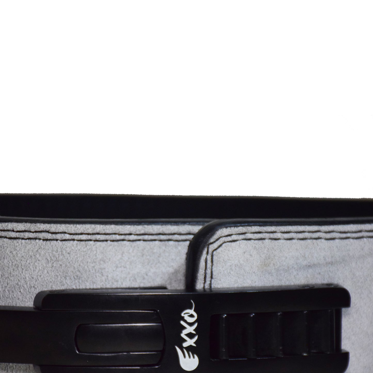 Exxo Weightlifting Lever Belt Made of Genuine Cow Leather 10mm Thick Heavy duty Belt with Outside Teeth Buckle for Men & Women Lower Back Support for Gym Workouts Deadlifts Squats Powerlifting (Black (Gray))