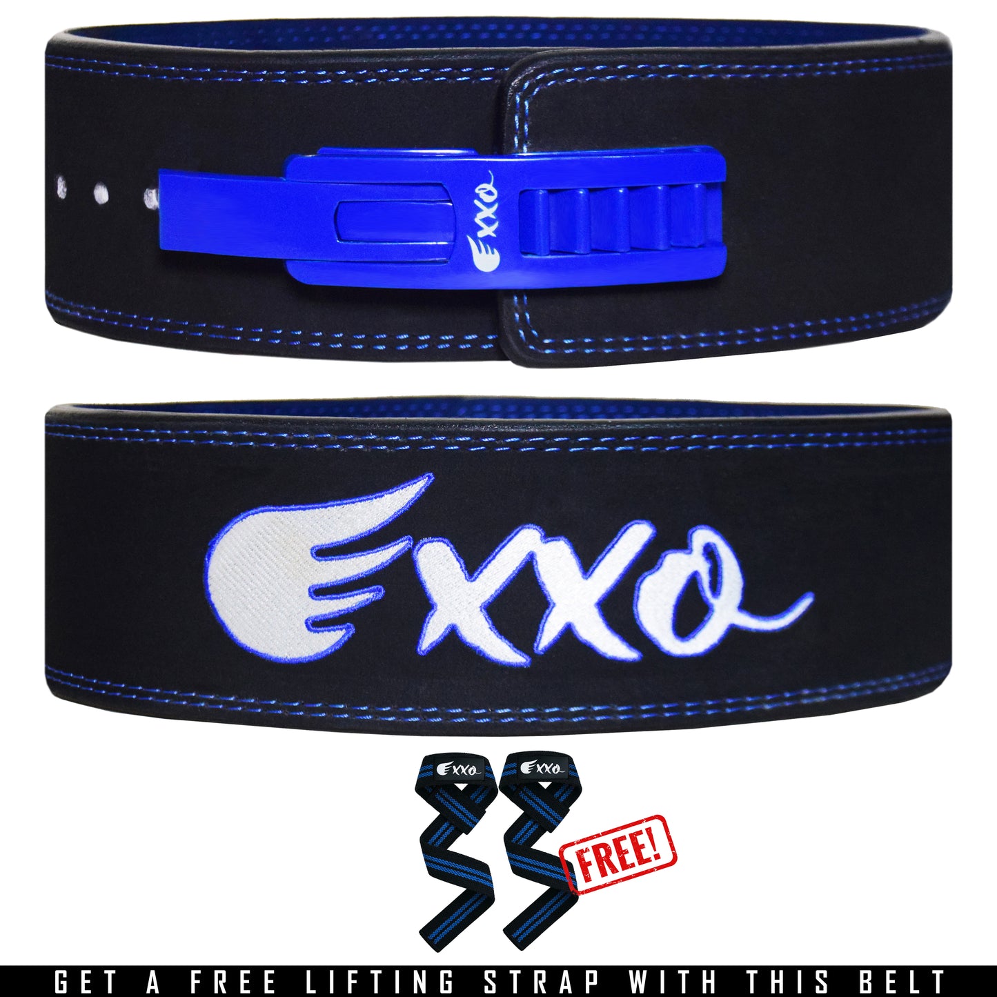 Exxo Weightlifting Lever Belt Made of Genuine Cow Leather 10mm Thick Heavy duty Belt for Men & Women Lower Back Support for Gym Workouts Deadlifts Squats Powerlifting