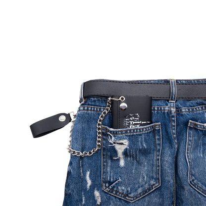 Set of 3 – 2 Wallets + 1 Genuine Leather Belt – Biker Gift Set