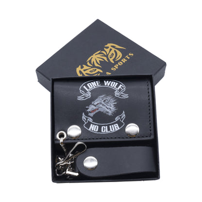 Set of 3 – 2 Wallets + 1 Genuine Leather Belt – Biker Gift Set