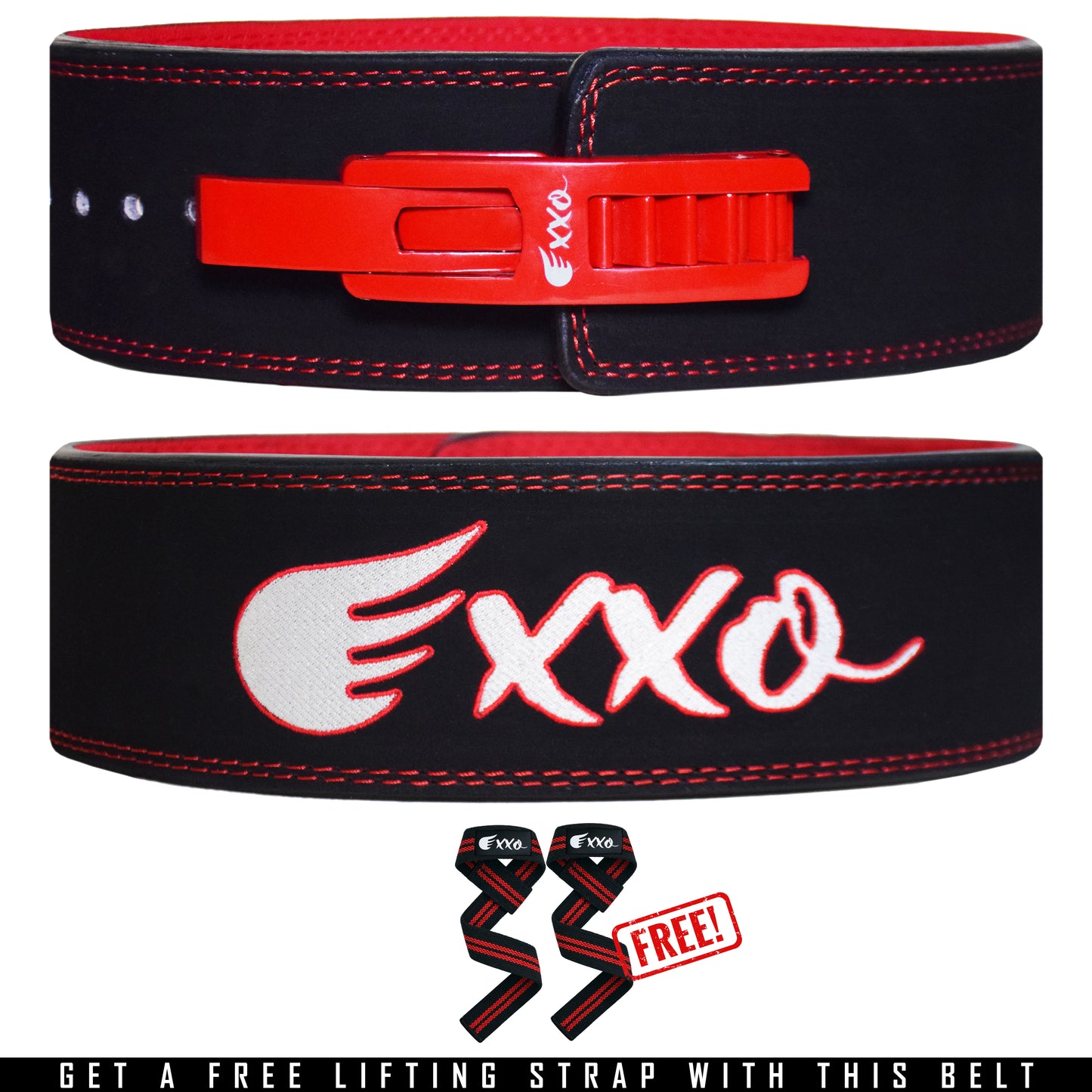 Exxo Weightlifting Lever Belt Made of Genuine Cow Leather 10mm Thick Heavy duty Belt for Men & Women Lower Back Support for Gym Workouts Deadlifts Squats Powerlifting